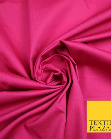 18 COLOURS Premium PLAIN 100% ORGANIC COTTON POPLIN Fabric Dress Craft Eco 44"