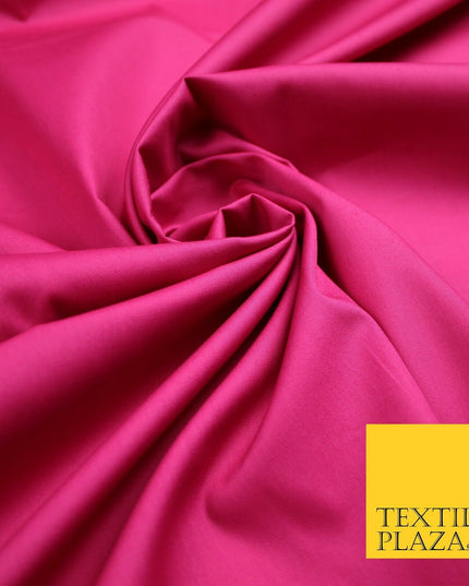 18 COLOURS Premium PLAIN 100% ORGANIC COTTON POPLIN Fabric Dress Craft Eco 44"