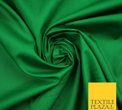 18 COLOURS Premium PLAIN 100% ORGANIC COTTON POPLIN Fabric Dress Craft Eco 44"