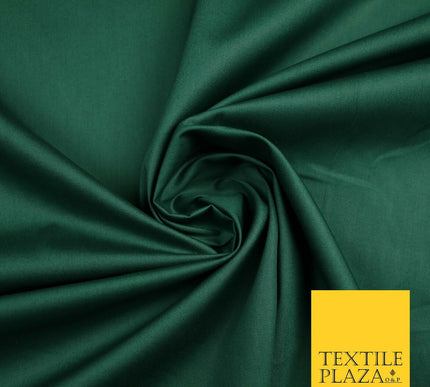 18 COLOURS Premium PLAIN 100% ORGANIC COTTON POPLIN Fabric Dress Craft Eco 44"