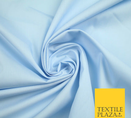 18 COLOURS Premium PLAIN 100% ORGANIC COTTON POPLIN Fabric Dress Craft Eco 44"