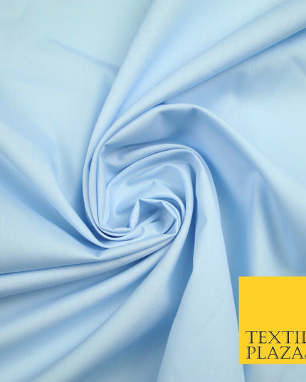 18 COLOURS Premium PLAIN 100% ORGANIC COTTON POPLIN Fabric Dress Craft Eco 44"