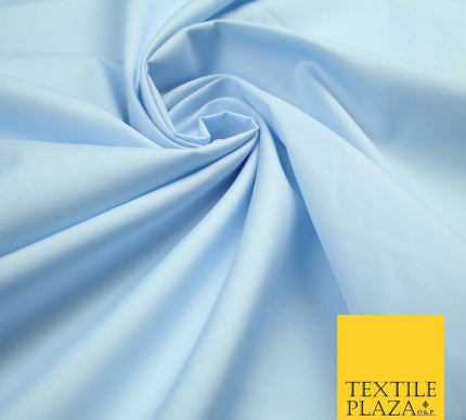 18 COLOURS Premium PLAIN 100% ORGANIC COTTON POPLIN Fabric Dress Craft Eco 44"