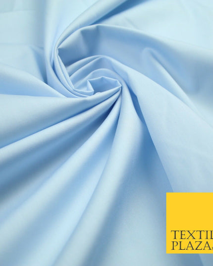 18 COLOURS Premium PLAIN 100% ORGANIC COTTON POPLIN Fabric Dress Craft Eco 44"