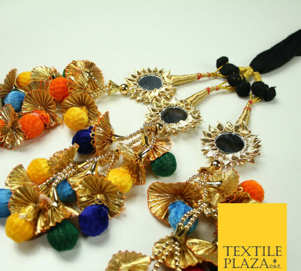 Multicolour Mirror Parandi Paranda Indian Tassels Mehndi Jago Hair Braid PR522