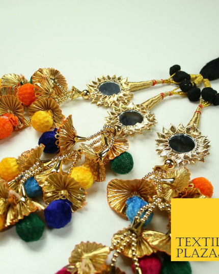 Multicolour Mirror Parandi Paranda Indian Tassels Mehndi Jago Hair Braid PR522