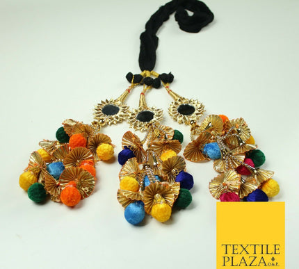 Multicolour Mirror Parandi Paranda Indian Tassels Mehndi Jago Hair Braid PR522