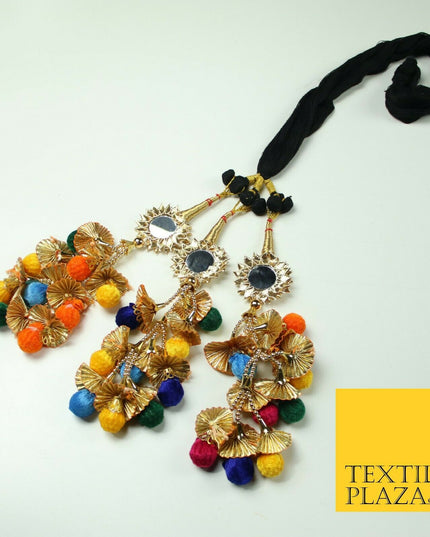 Multicolour Mirror Parandi Paranda Indian Tassels Mehndi Jago Hair Braid PR522