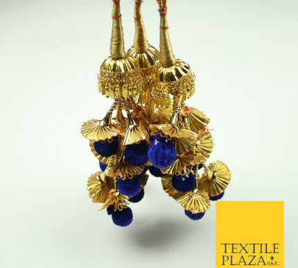 ROYAL BLUE Pom Pom Parandi Paranda Indian Tassel Mehndi Jago Hair Braid PR531