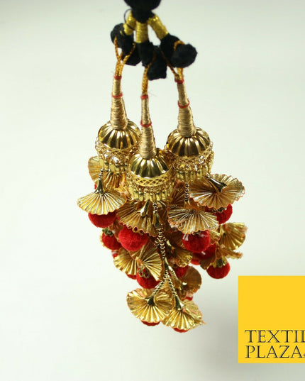 RED Dome Pom Pom Parandi Paranda Indian Tassels Mehndi Jago Hair Braid PR526