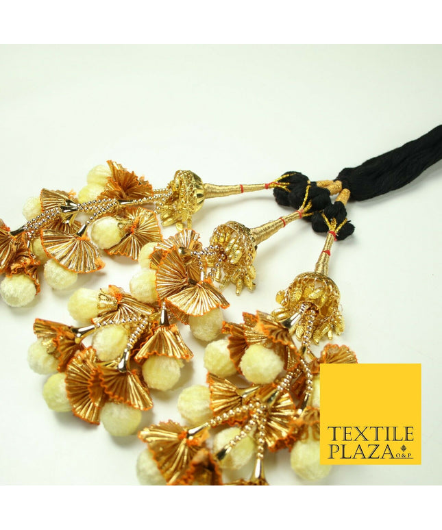 LEMON Dome Pom Pom Parandi Paranda Indian Tassels Mehndi Jago Hair Braid PR528