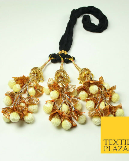 LEMON Dome Pom Pom Parandi Paranda Indian Tassels Mehndi Jago Hair Braid PR528