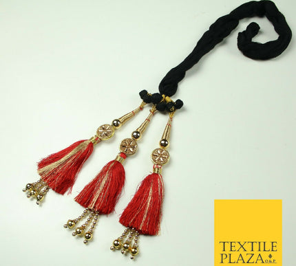 RED Diamonte Parandi Paranda Indian Punjabi Tassels Mehndi Jago Hair Braid PR515
