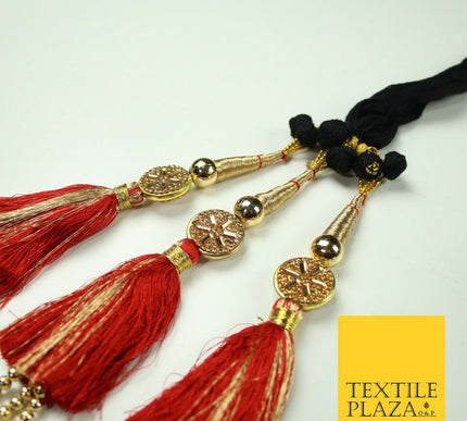 RED Diamonte Parandi Paranda Indian Punjabi Tassels Mehndi Jago Hair Braid PR515