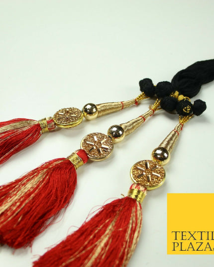 RED Diamonte Parandi Paranda Indian Punjabi Tassels Mehndi Jago Hair Braid PR515