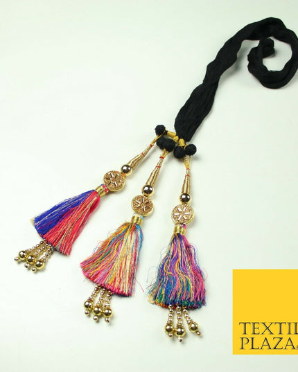 MULTICOLOUR Diamonte Parandi Paranda Indian Tassels Mehndi Jago Hair Braid PR517