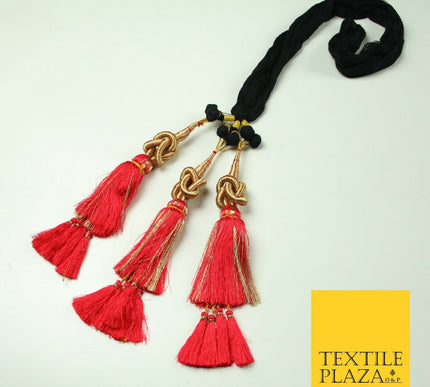 DEEP ROSE PINK Knot Parandi Paranda Indian Tassels Mehndi Jago Hair Braid PR510