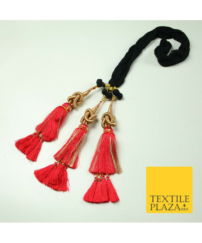 DEEP ROSE PINK Knot Parandi Paranda Indian Tassels Mehndi Jago Hair Braid PR510