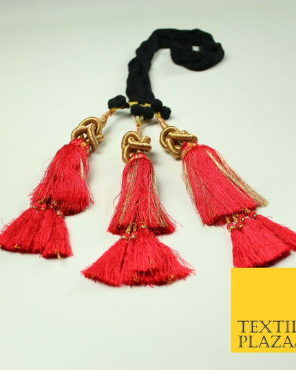 DEEP ROSE PINK Knot Parandi Paranda Indian Tassels Mehndi Jago Hair Braid PR510