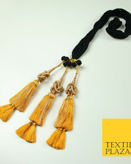 MANGO YELLOW Knot Parandi Paranda Indian Tassels Mehndi Jago Hair Braid PR512