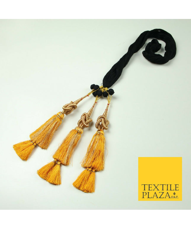 MANGO YELLOW Knot Parandi Paranda Indian Tassels Mehndi Jago Hair Braid PR512