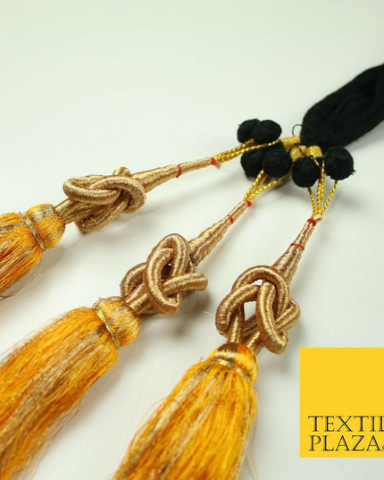 MANGO YELLOW Knot Parandi Paranda Indian Tassels Mehndi Jago Hair Braid PR512