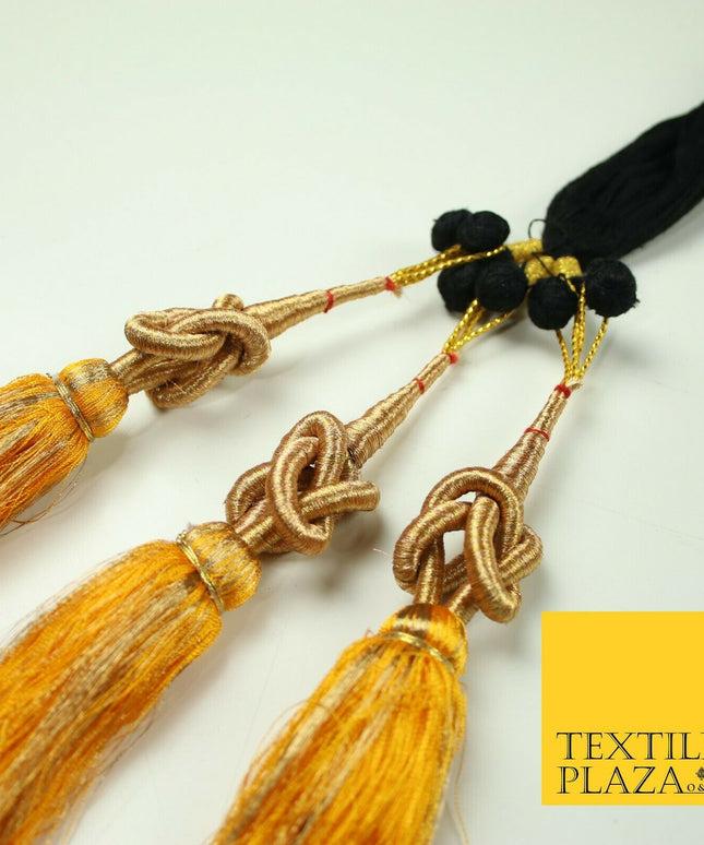 MANGO YELLOW Knot Parandi Paranda Indian Tassels Mehndi Jago Hair Braid PR512