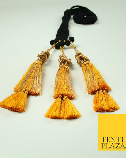 MANGO YELLOW Knot Parandi Paranda Indian Tassels Mehndi Jago Hair Braid PR512