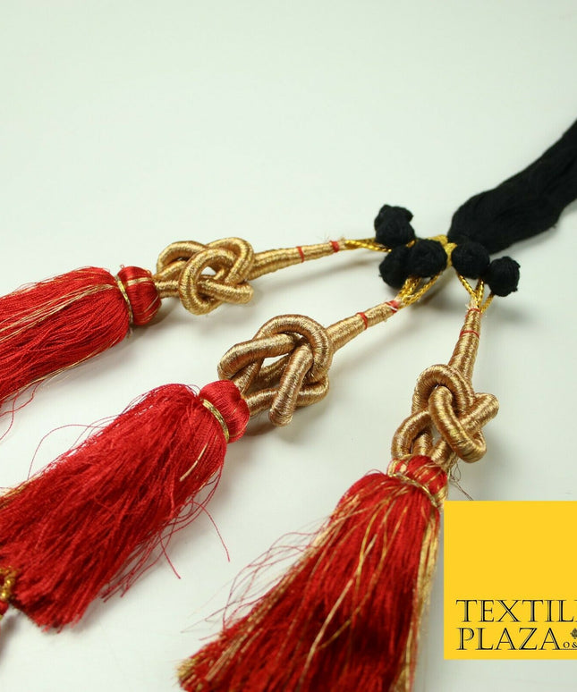 RED Knot Parandi Paranda Indian Punjabi Tassels Mehndi Jago Hair Braid PR508