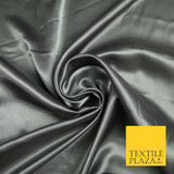 Fine Plain Solid Smooth Shiny Lightweight Poly Satin Fabric Dress Lining 58"