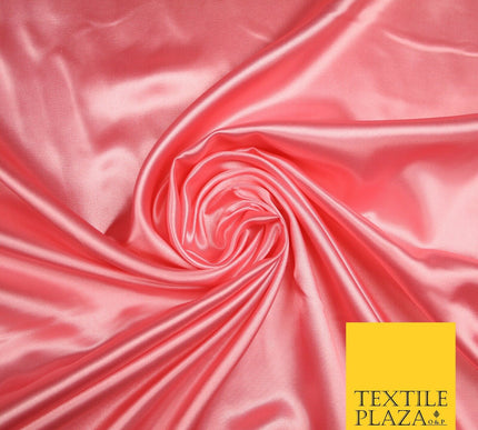 Fine Plain Solid Smooth Shiny Lightweight Poly Satin Fabric Dress Lining 58"