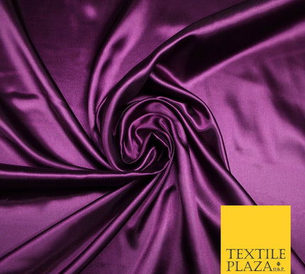 Fine Plain Solid Smooth Shiny Lightweight Poly Satin Fabric Dress Lining 58"