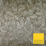 Toasted Beige Gold Vintage Leafy Leaves Metallic Textured Brocade Fabric 7151