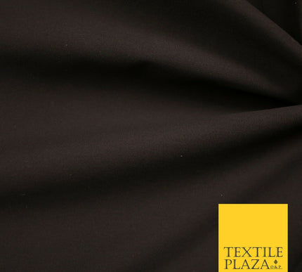 DARK BROWN STRETCH COTTON SATEEN FABRIC Plain Stretch T Shirt Dress Fabric 7194