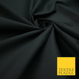BLACK STRETCH COTTON SATEEN FABRIC Plain Stretch T Shirt Dress Fabric 7193