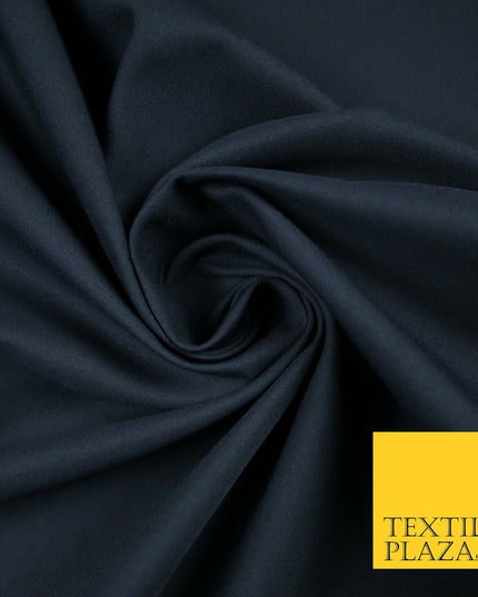 INK NAVY Stretch Cotton Drill Fabric Twill Upholstery Uniform Workwear 57" 7186