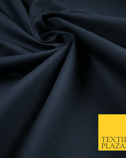 INK NAVY Stretch Cotton Drill Fabric Twill Upholstery Uniform Workwear 57" 7186