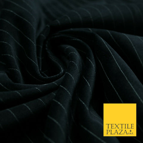 Black Grey Pinstripe 100% COTTON VELVET Fabric Material Dress Craft 56" 7096