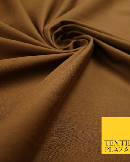 GINGER TAN Stretch Cotton Drill Fabric Twill Upholstery Uniform Work 57" 7198
