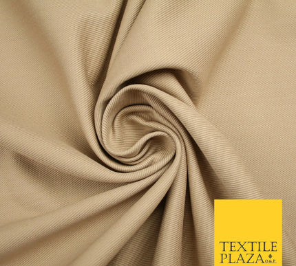 Natural Beige Plain Heavy Cotton Canvas Twill Fabric Material Uniform 58" 7204