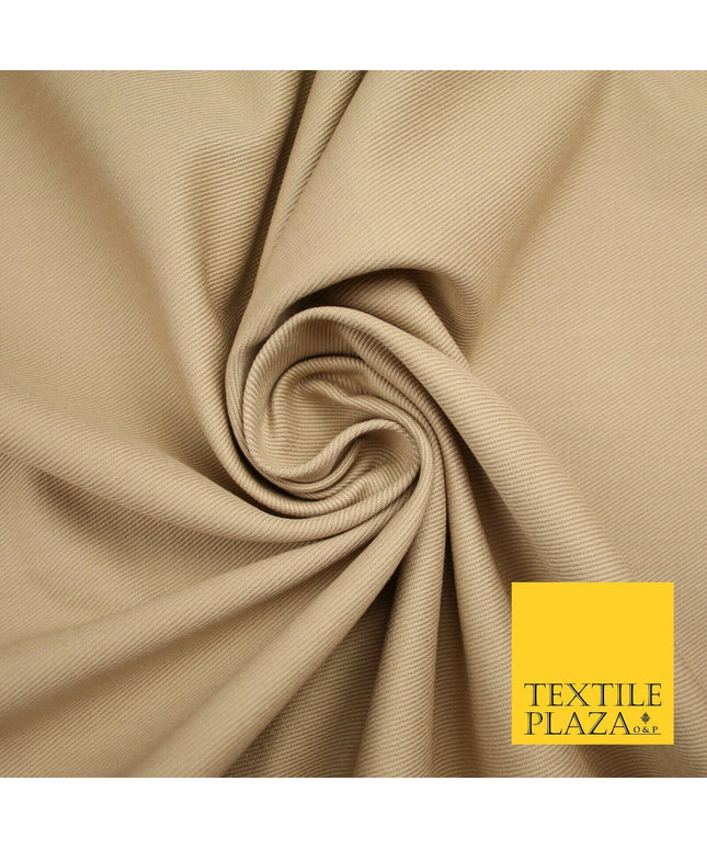 Natural Beige Plain Heavy Cotton Canvas Twill Fabric Material Uniform 58" 7204