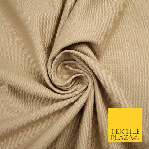 Natural Beige Plain Heavy Cotton Canvas Twill Fabric Material Uniform 58" 7204