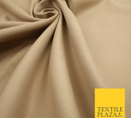 Natural Beige Plain Heavy Cotton Canvas Twill Fabric Material Uniform 58" 7204
