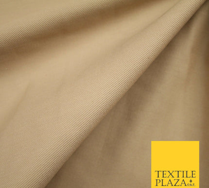 Natural Beige Plain Heavy Cotton Canvas Twill Fabric Material Uniform 58" 7204