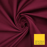 MAGENTA PLUM STRETCH COTTON SATEEN FABRIC Plain Stretch TShirt Dress Fabric 7195