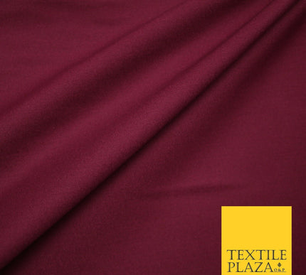 MAGENTA PLUM STRETCH COTTON SATEEN FABRIC Plain Stretch TShirt Dress Fabric 7195