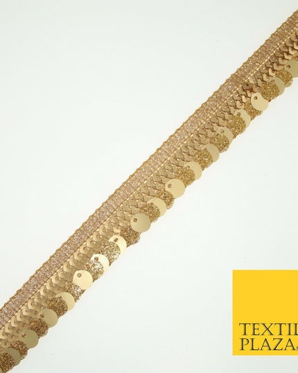 Gold Glitter Matte Double Sequin Ribbon Trimming Border Gota Sewing Trim X582