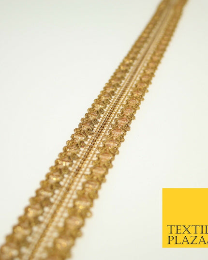Antique Gold Double Glitter Braid Cord Ribbon Trimming Border Indian Lace X583