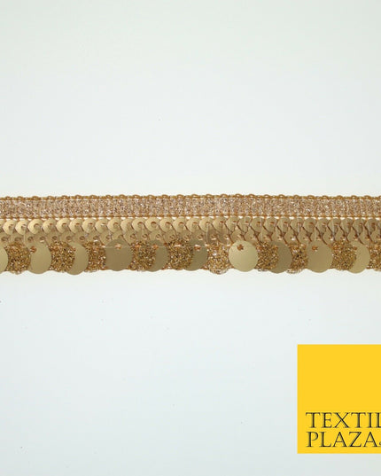 Gold Glitter Matte Double Sequin Ribbon Trimming Border Gota Sewing Trim X582