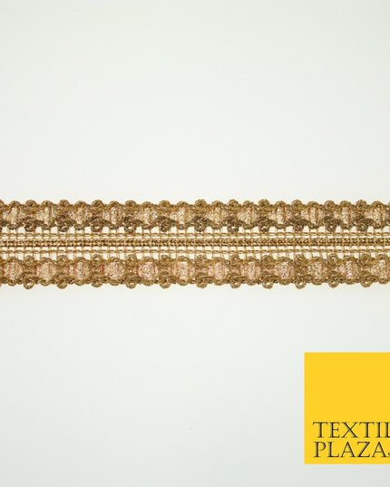 Antique Gold Double Glitter Braid Cord Ribbon Trimming Border Indian Lace X583